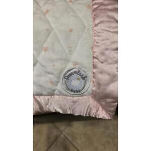 Dreamland Baby Quilted Plush Blanket with Satin Trim Weighted Kid Pink White